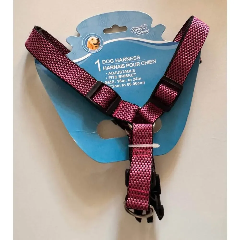 Dog Harness Adjustable, 18-24 in. Size M - Paws and Claws